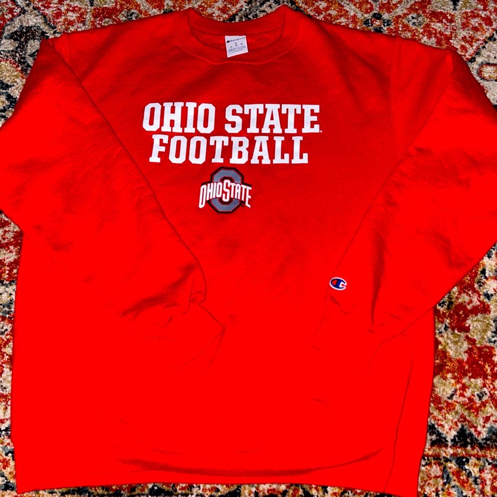 Vintage Champion Ohio State Buckeyes Crewneck Sweatshirt Mens Sz L Red